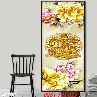 tranh khổ đứng, tranh gạch men ốp tường 3D