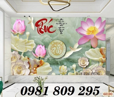 gạch tranh - tranh trang trí sứ ngọc hoa sen