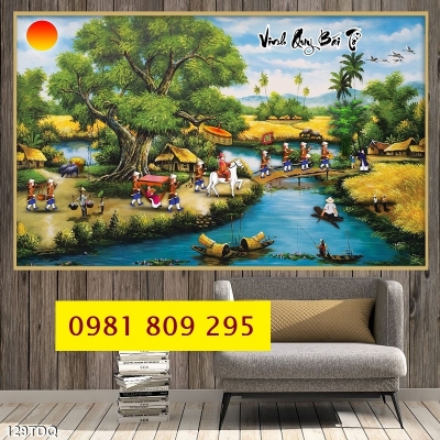 Tranh gạch vinh quy bái tổ JP6566