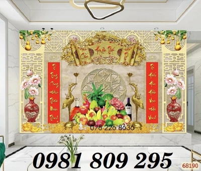 Gạch 3d ban thờ ngũ quả