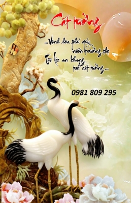 gạch tranh 3d chim hạc