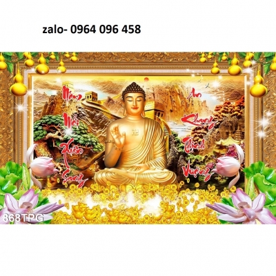 Tranh gạch 3d ốp tường tranh phật phòng thờ - XMN09