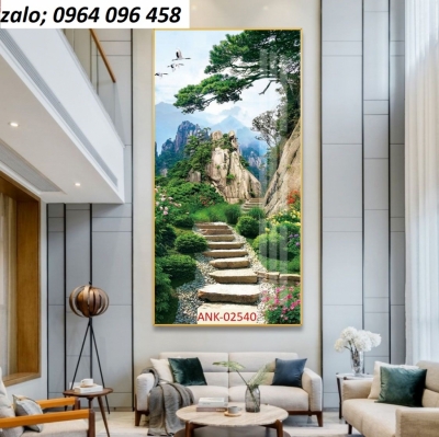 Tranh gạch 3d phong thủy phòng khách - 888CV