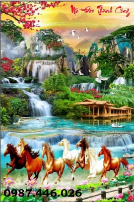 Tranh gạch men mã đáo thành công HP27722