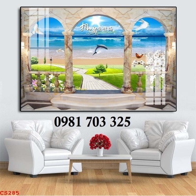 Tranh gạch 3D cửa sổ, tranh đẹp ốp tường