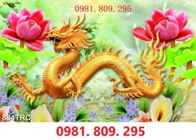 Tranh gạch rồng vàng , rồng phụng