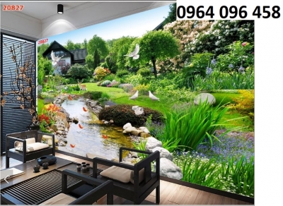 Tranh gạch 3d ốp tường phong cảnh đồng quê - 8KCX