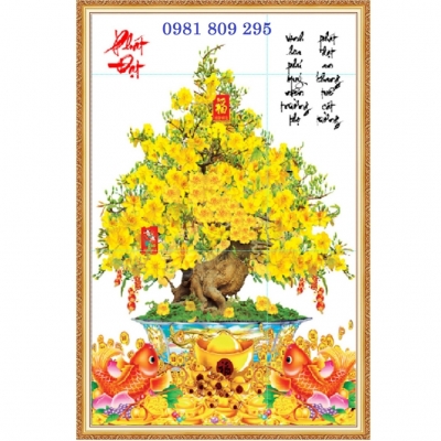 Gạch tranh hoa mai vàng HP390