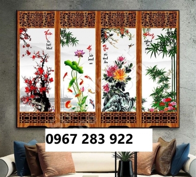 Gạch tranh đẹp tứ quý phong thủy