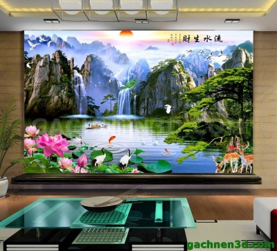 Tranh gạch 3d ốp tường phong cảnh đồng quê - HKM98