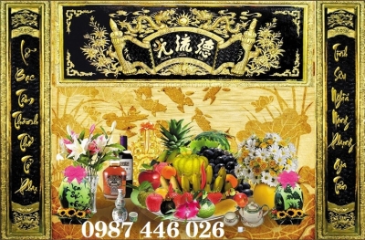 Gạch tranh phòng thờ, tranh ốp tường ban thờ HP82