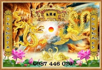 Gạch tranh phòng thờ HP9724