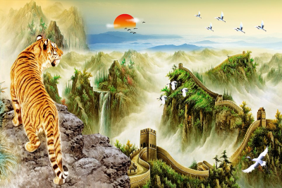 Tranh gạch 3d hổ phong thủy - FNVC4