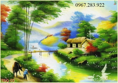 Tranh 3D- Tranh phong cảnh đồng quê