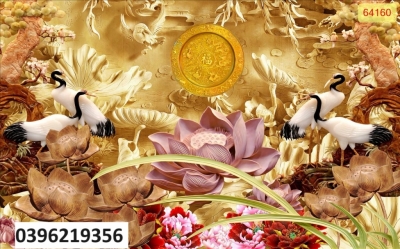 Tranh gạch hình tùng hạc 3D
