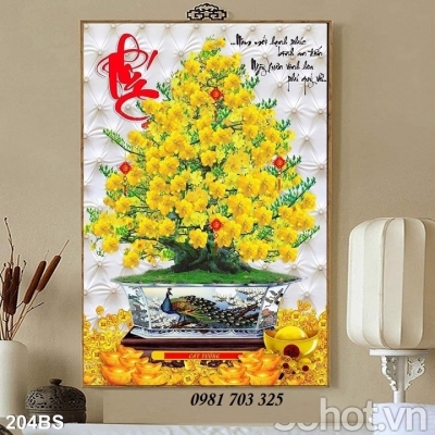 Tranh gạch 3D phòng khách- gạch tranh hoa mai