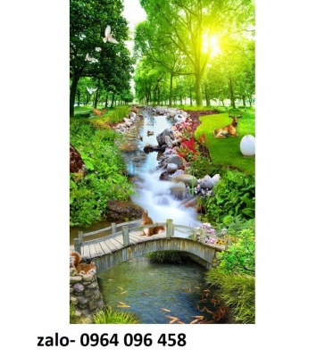 Tranh gạch 3d phong cảnh ốp tường hiên nhà - DXC422