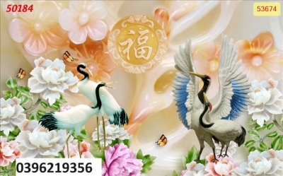 Tranh gạch hình chim hạc đẹp 3D