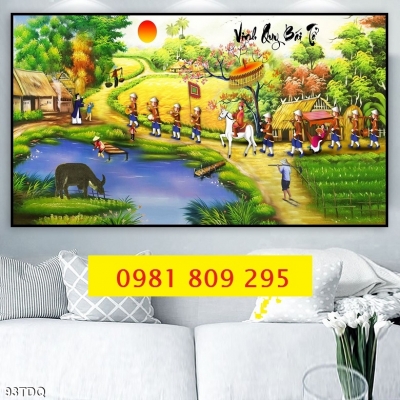 Tranh gạch vinh quy bái tổ JP6566