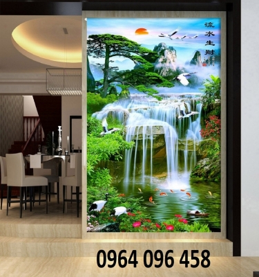 gạch 3d tranh phong cảnh thác nước - SN66