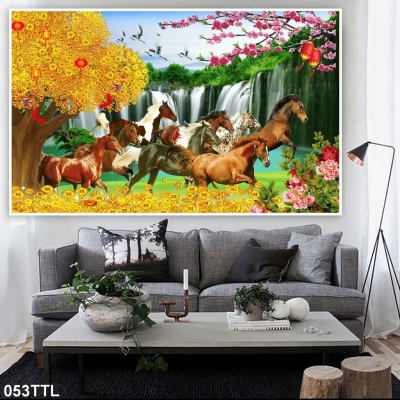 tranh phòng khách - tranh gạch 3D