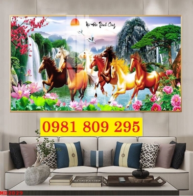 Mẫu tranh gạch 3d Mã đáo thành công HP333