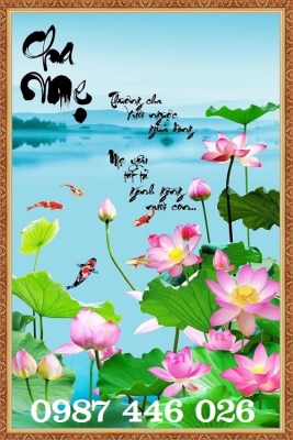 Tranh gạch men hoa sen ốp tường HP8272
