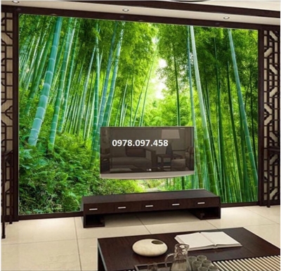 Gạch tranh 3D - vườn trúc