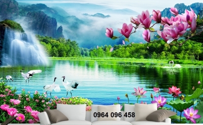 Tranh gạch 3d dán tường phong cảnh đồng quê - 8876CV
