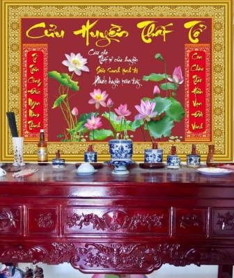 Tranh gạch 3d cửu huyền thất tổ - KMB64