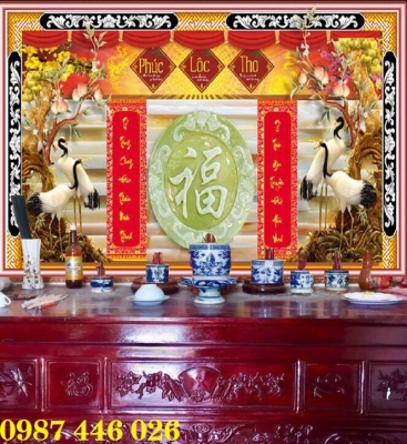 Tranh gạch phòng thờ gạch trang trí 3d HP6913