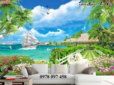 Gạch tranh 3D - thuận buồm xuôi gió