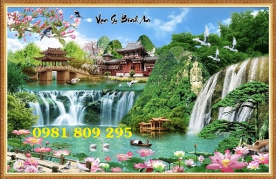 tranh 3d hoa sen , tranh gạch 3d , gạch tranh