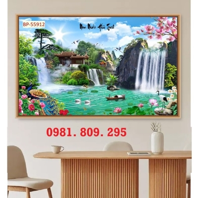 Tranh phong cảnh , tranh gạch sơn thủy hữu tình HSG746