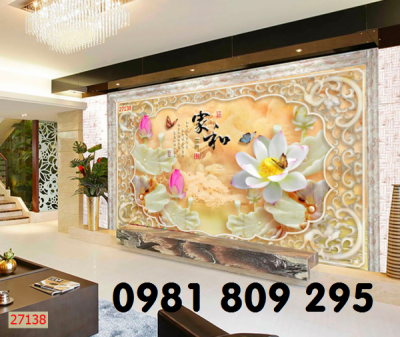 Gạch tranh 3d , gạch trang trí hoa sen