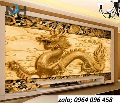 Tranh gạch 3d phong thủy rồng phượng - CVBB65