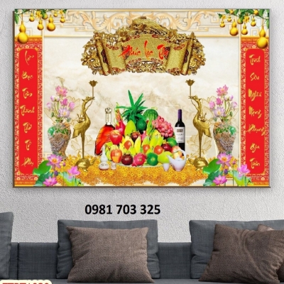Tranh ốp phòng thờ, gạch men 3D