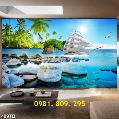 Gạch 3d , tranh gạch thuyền đẹp HQ888