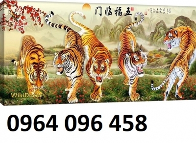 tranh hổ 3d phong thủy - gạch tranh ốp tường 3d - SND4