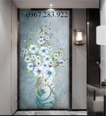 Tranh 3D- Tranh hoa khổ dọc