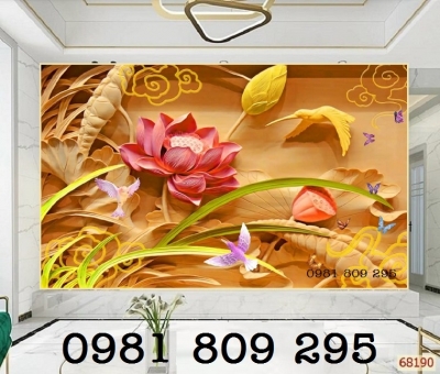 Gạch tranh - tranh gạch 3d hoa sen