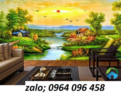 Gạch tranh 3d phong cảnh đồng quê - RW2