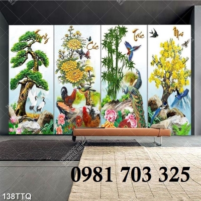 Tranh gạch tứ quý 3D