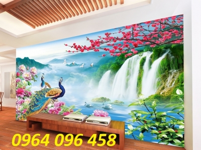 Tranh gạch ốp tường 3d chim công - 522SP