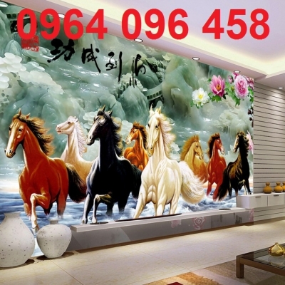 Gạch tranh 3d mã đáo thành công tranh phong thủy - 9CM
