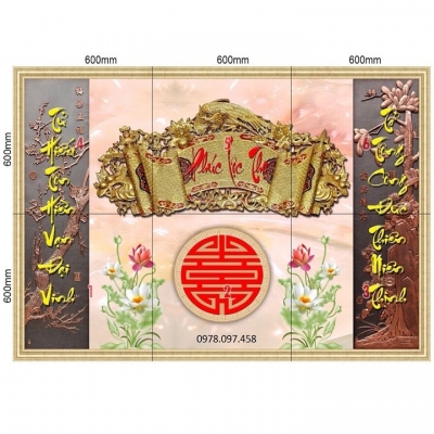 Tranh phòng thờ - tranh gạch 3D