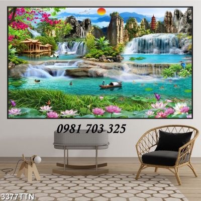 Tranh phong cảnh sơn thủy hữu tình-tranh gạch