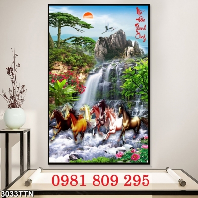 Gạch tranh sơn thủy , gạch 3d