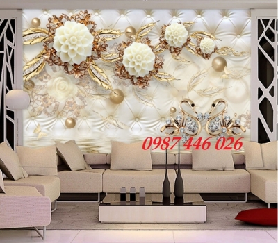 Gạch tranh hoa 3d ốp tường