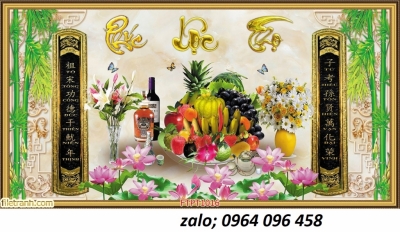 Mẫu tranh gạch 3d phòng thờ - HBVC4